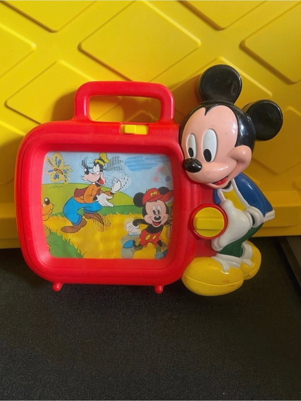 Vintage Arco Mickey Mouse Musical Wind-Up TV Toy